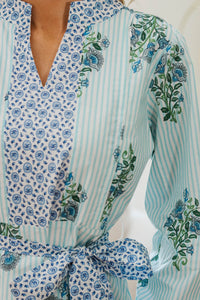 NURSING COLLECTION: Came To Play Blue Medallion Maxi Dress
