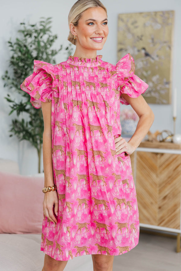 NURSING COLLECTION: Enough Said Fuchsia Leopard Dress