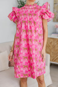 NURSING COLLECTION: Enough Said Fuchsia Leopard Dress