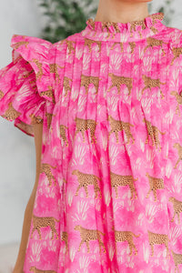 NURSING COLLECTION: Enough Said Fuchsia Leopard Dress