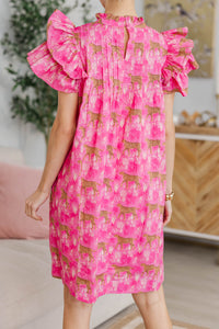 NURSING COLLECTION: Enough Said Fuchsia Leopard Dress