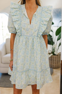 NURSING COLLECTION: All The Good Things Light Blue Watercolor Dress