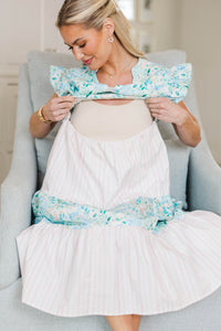 NURSING COLLECTION: Created Beauty Blue Mixed Print Midi Dress