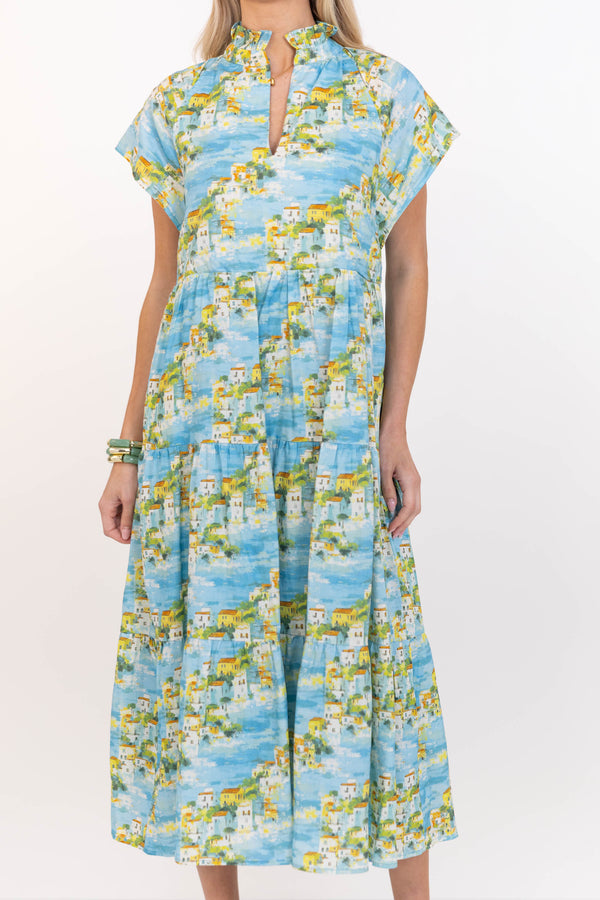 In Your Dreams Blue Toile Midi Dress