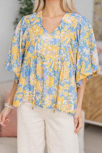 NURSING COLLECTION: Simply Lovely Blue Floral Blouse