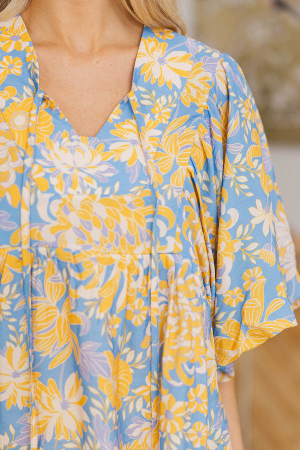 NURSING COLLECTION: Simply Lovely Blue Floral Blouse