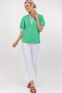 Almost Too Perfect Green Blouse