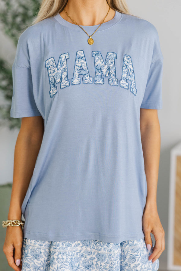 NURSING COLLECTION: Mama Blue Toile Patchwork Top