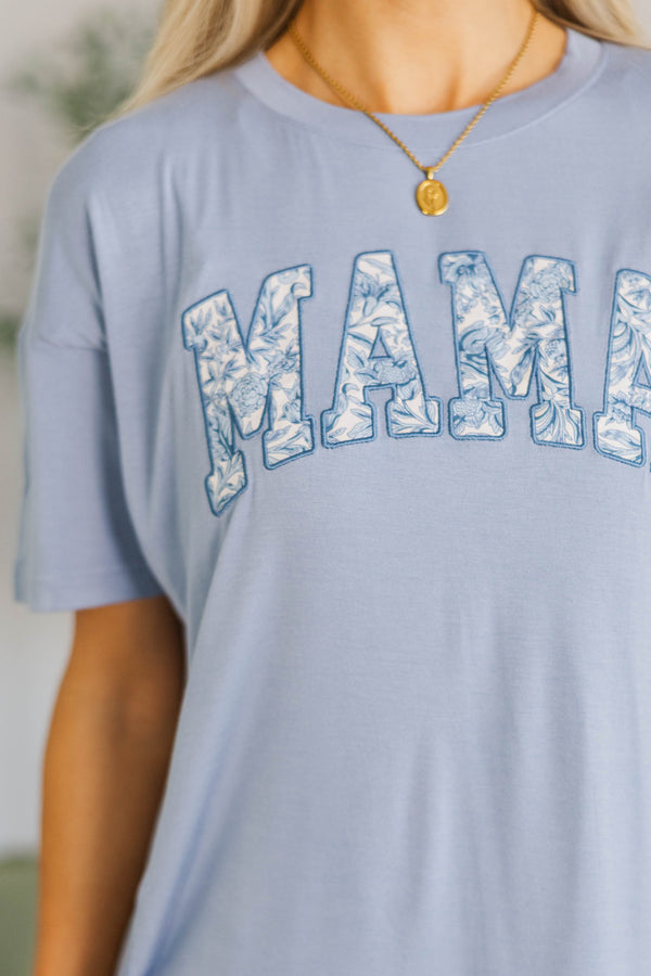 NURSING COLLECTION: Mama Blue Toile Patchwork Top