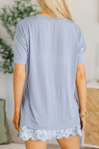 NURSING COLLECTION: Mama Blue Toile Patchwork Top