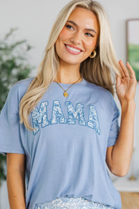 NURSING COLLECTION: Mama Blue Toile Patchwork Top