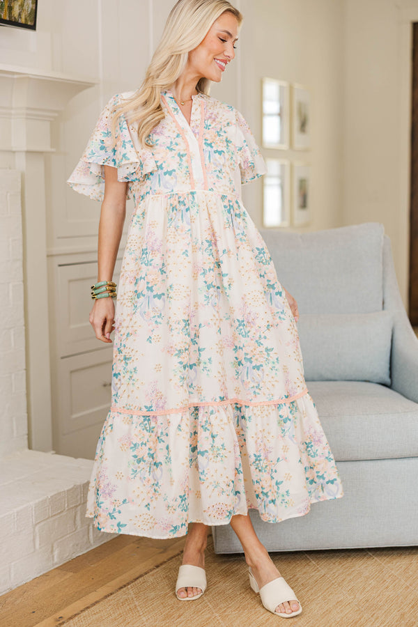 NURSING COLLECTION: Delicate Daze Cream Eyelet Midi Dress