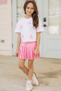 Girls: Fan Favorite Fun Pink Ballet Sequin Top