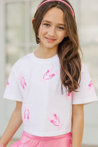Girls: Fan Favorite Fun Pink Ballet Sequin Top