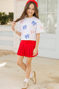 Girls: Fan Favorite Fun Blue Baseball Sequin Top
