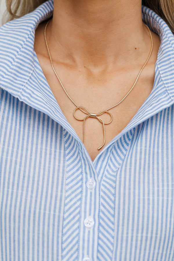 True Treasures Gold Bow Necklace