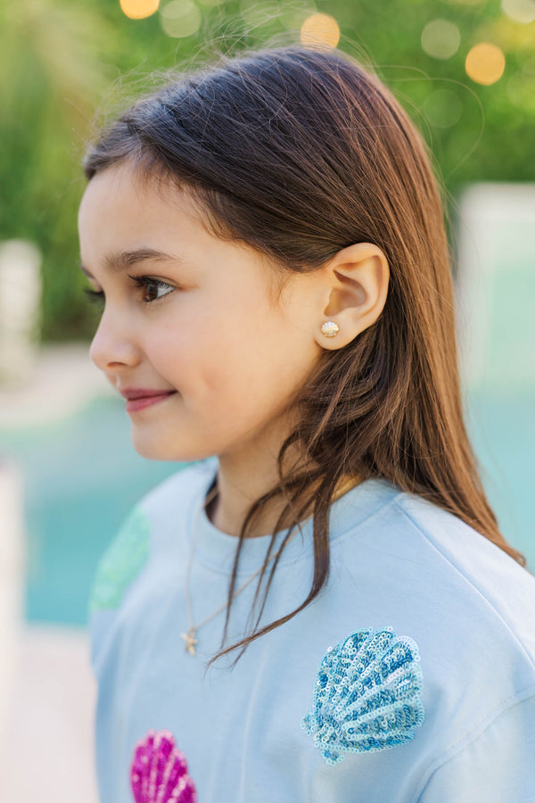 Girls: From the Shore Gold Seashell Stud Earrings