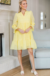 NURSING COLLECTION: In Your Happy Place Yellow Textured Dress