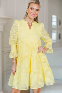 NURSING COLLECTION: In Your Happy Place Yellow Textured Dress
