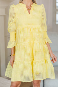 NURSING COLLECTION: In Your Happy Place Yellow Textured Dress
