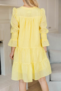 NURSING COLLECTION: In Your Happy Place Yellow Textured Dress