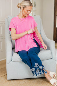 NURSING COLLECTION: Catch On Fuchsia Ribbed Top