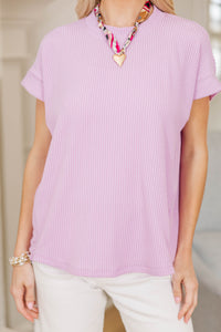 NURSING COLLECTION: Catch On Lavender Ribbed Top