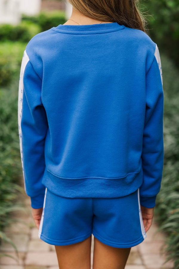 Girls: Playdate Petals Blue Sweatshirt