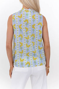 Makes You Happy Light Blue Butterfly Print Blouse