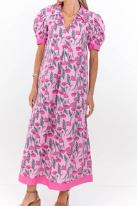 Out Of Town Pink Floral Midi Dress