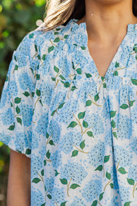 Pull It Together Light Blue Floral Blouse