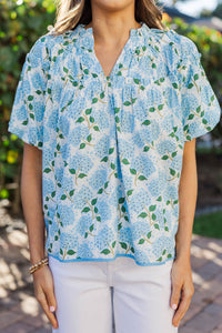 Pull It Together Light Blue Floral Blouse