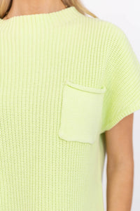 Think It Through Mint Short Sleeve Ribbed Sweater