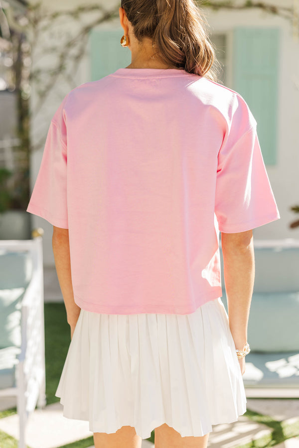 Color Pop Fun Multi-Shade Pink Bow Sequin Top
