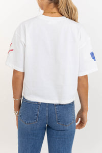 Fan Favorite Fun Blue Baseball Sequin Top