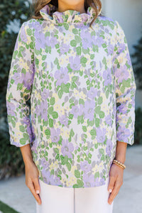 This Is It Lavender Floral Blouse