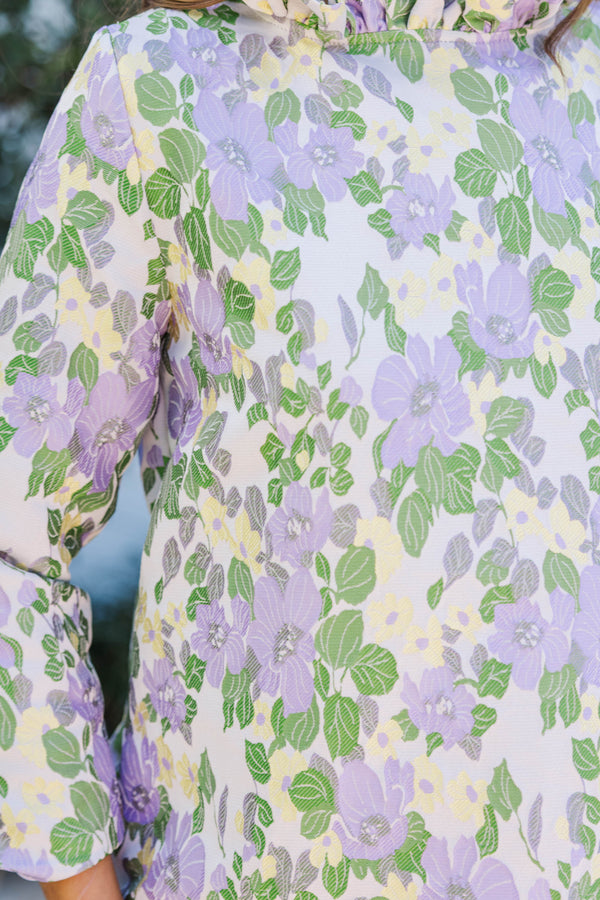 This Is It Lavender Floral Blouse