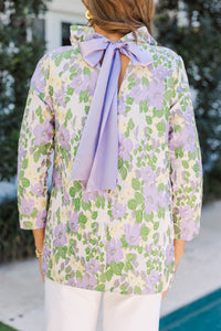 This Is It Lavender Floral Blouse