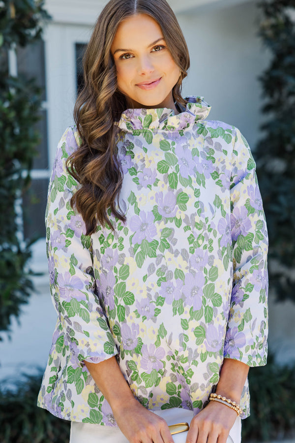 This Is It Lavender Floral Blouse