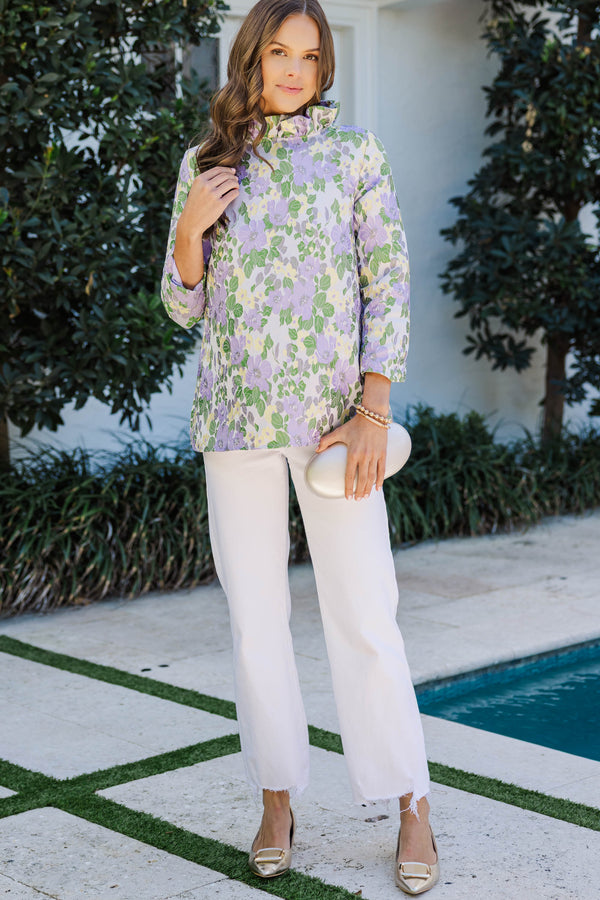 This Is It Lavender Floral Blouse