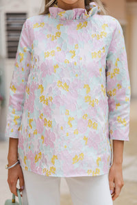 This Is It Light Pink Floral Blouse