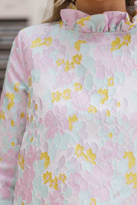 This Is It Light Pink Floral Blouse