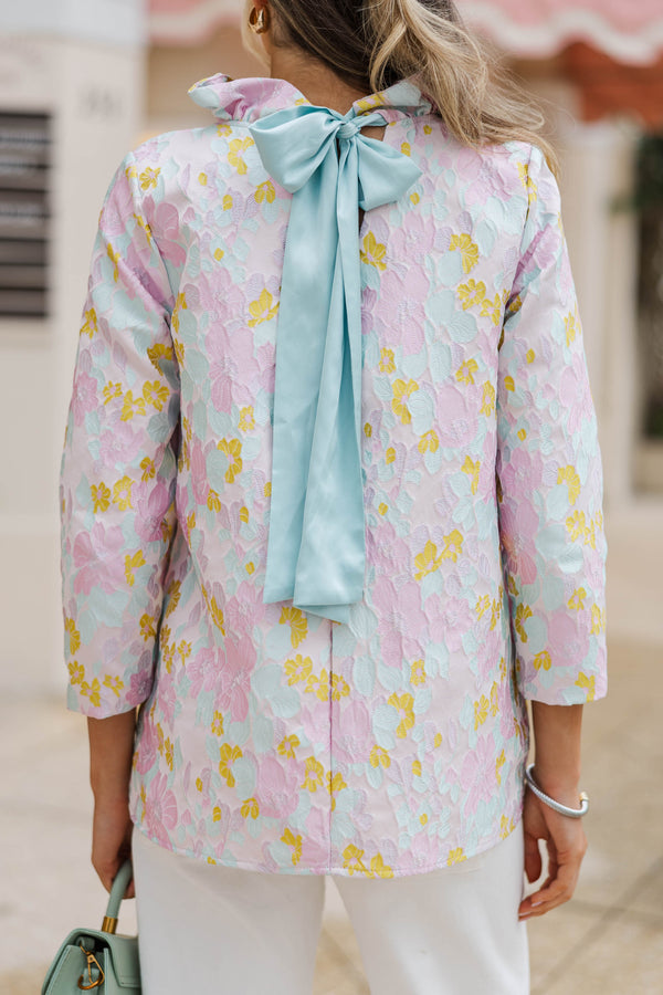 This Is It Light Pink Floral Blouse
