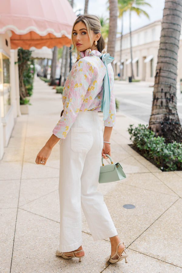 This Is It Light Pink Floral Blouse
