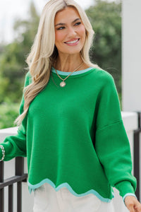 Working For You Green Sweater