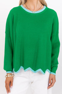 Working For You Green Sweater