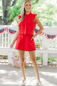 Meant For These Days Red Eyelet Trim Set