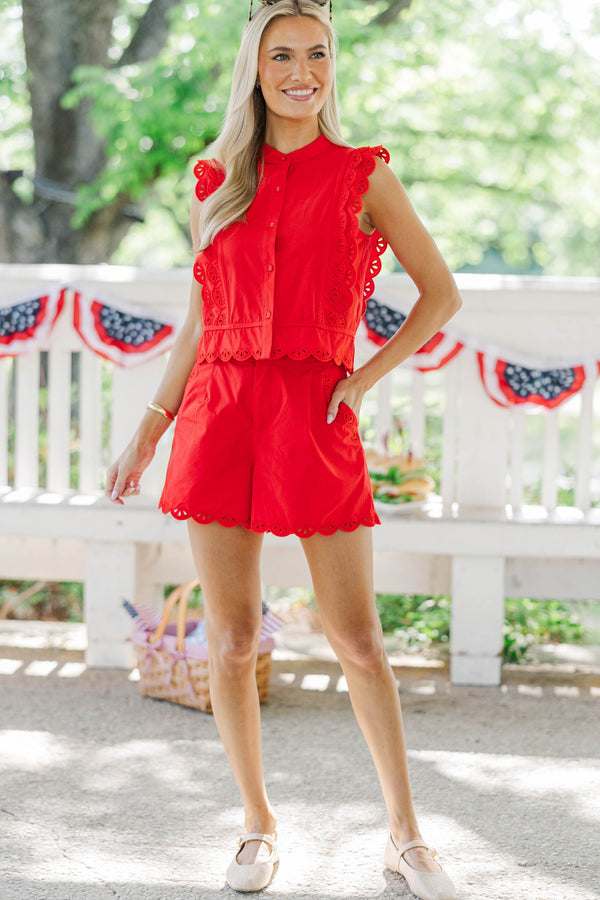 Meant For These Days Red Eyelet Trim Set