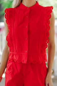 Meant For These Days Red Eyelet Trim Set