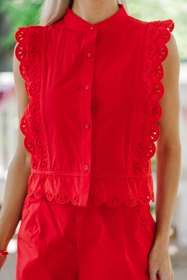 Meant For These Days Red Eyelet Trim Set